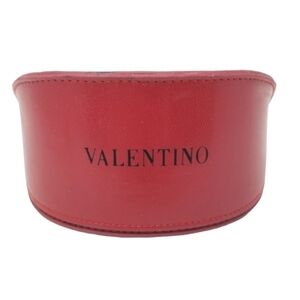 Valentino Leather Sun Glass Eye Glasses Spectacle Case Red Unisex